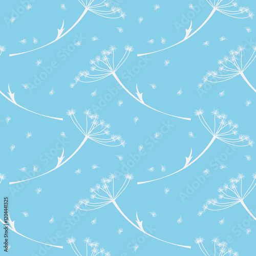 seamless botanical pattern of painted oriental motifs 