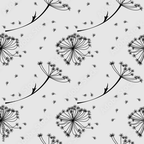 seamless botanical pattern of painted oriental motifs 