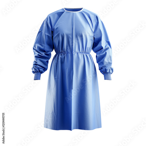 Surgical Gown in Blue for Medical Environments Isolated on transparent background