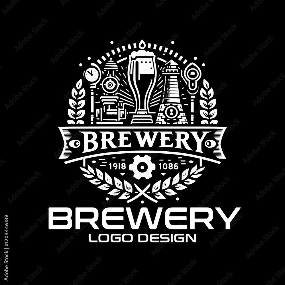 Obraz premium Brewery Vector Logo Design