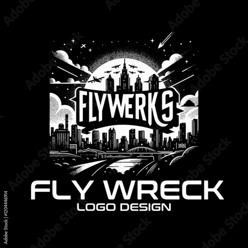 Fly Wreck Vector Logo Design