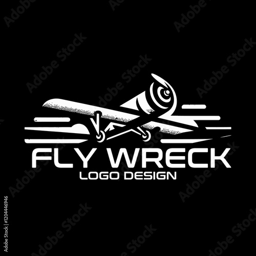 Fly Wreck Vector Logo Design