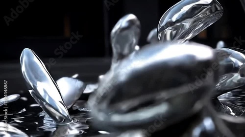 Seamless 3D Liquid Metal Animation with Reflective Textures and Smooth Transitions