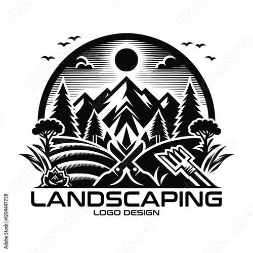 Landscaping Vector Logo Design