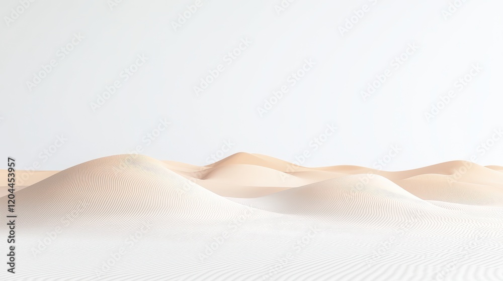 Obraz premium Soft, light beige sand dunes under a bright, clear sky.