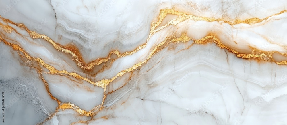 Obraz premium White marble texture with gold veins.