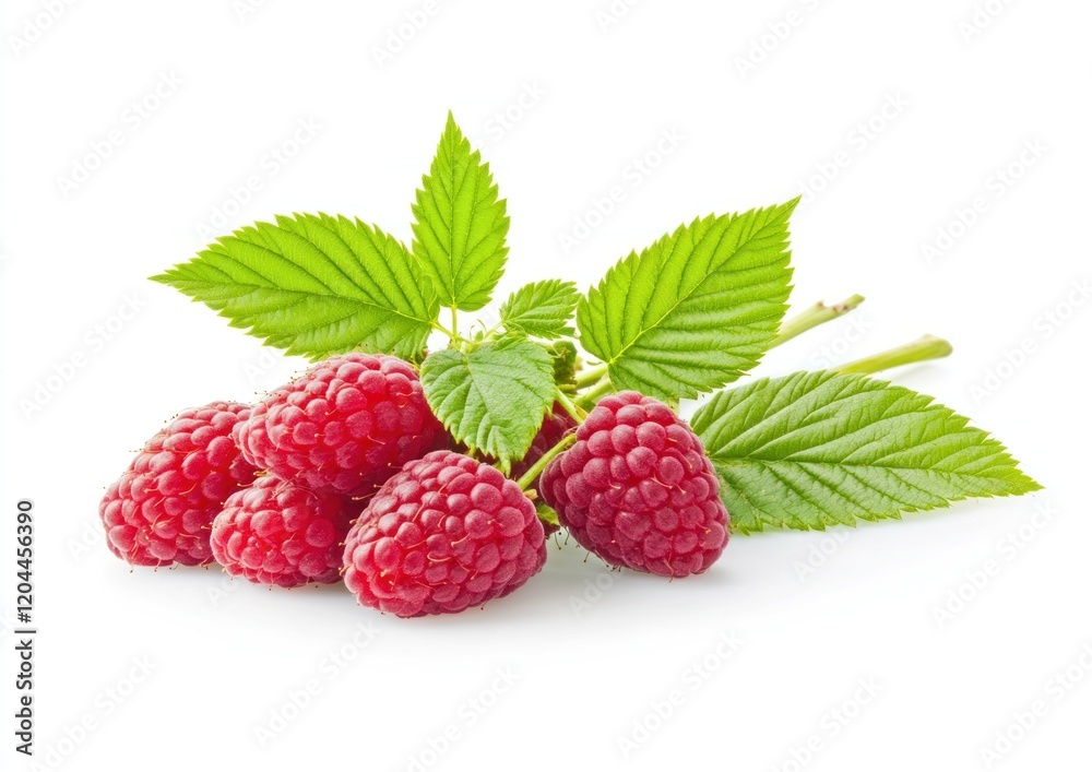 raspberry with leaves raspberry with leaves