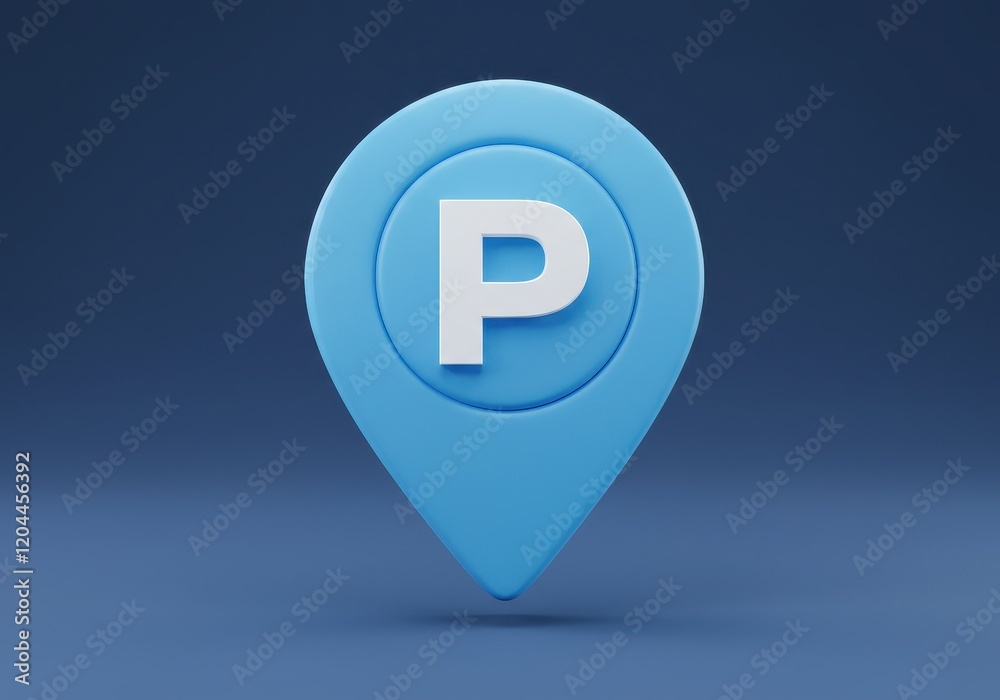 A 3D illustration of a blue map pin icon in the center on a light blue circle A 3D illustration of a blue map pin icon in the center on a light blue circle