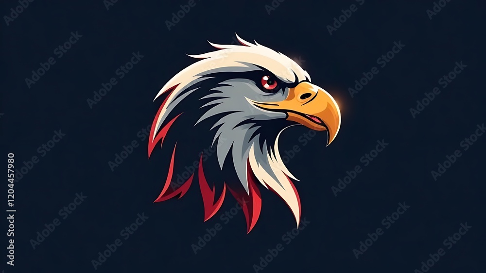 Fototapeta premium eagle head mascot logo on dark background.