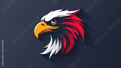 eagle head mascot logo on dark background. photo