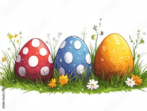Easter Themed Illustration advertisement design vector illustration isolated on white background