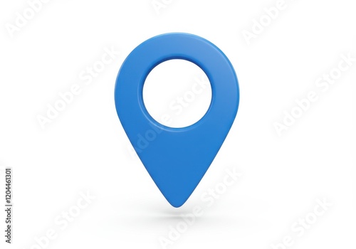 A 3D illustration of a simple blue map pin with a hollow circular center Free Download A 3D illustration of a simple blue map pin with a hollow circular center - GFXLoad