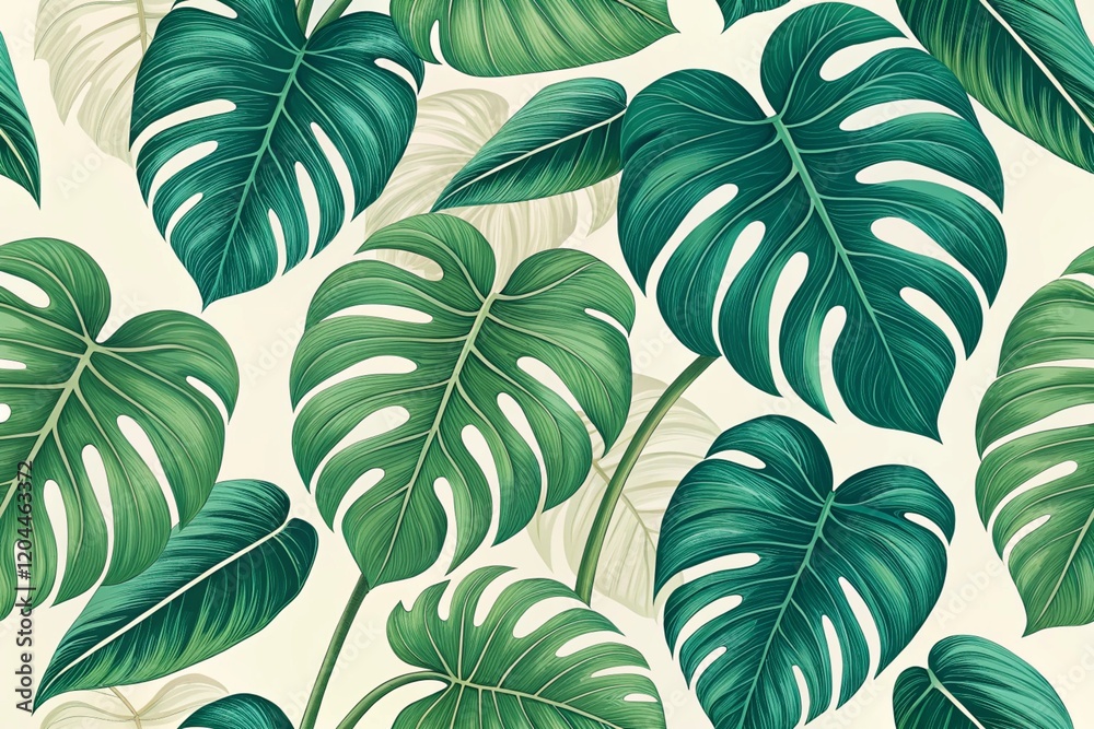 Fototapeta premium Monster Leaf Pattern