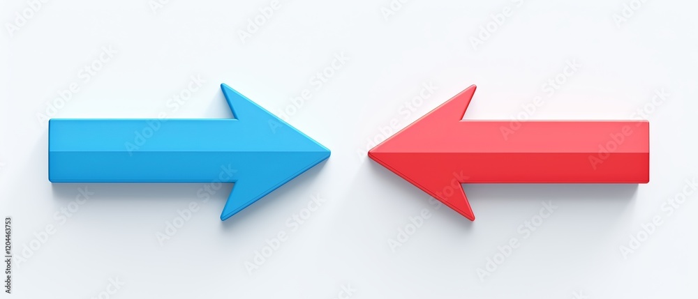 Red and Blue Arrows Pointing Left or Right Red and Blue Arrows Pointing Left or Right
