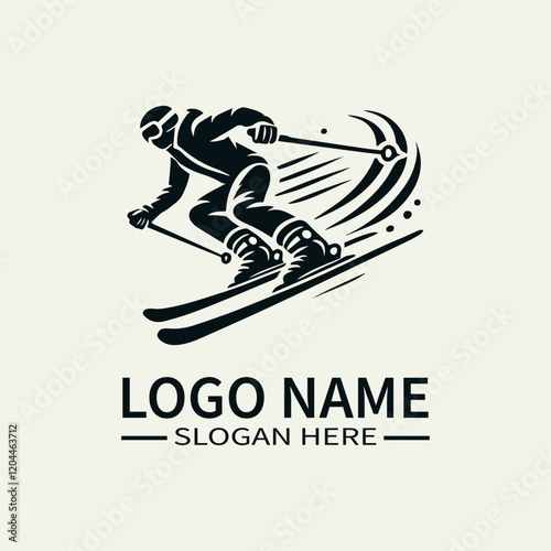 Freestyle Skater Logo Design, Aerial Skiing Logo, Extreme Sports Logo