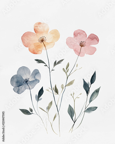 Simple two-tone watercolor