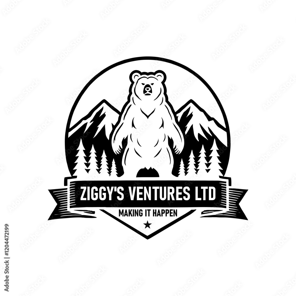 Naklejka premium Bears Mountain logo