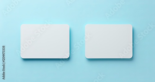 Free Download Two blank white plastic cards on a light blue background  - GFXLoad