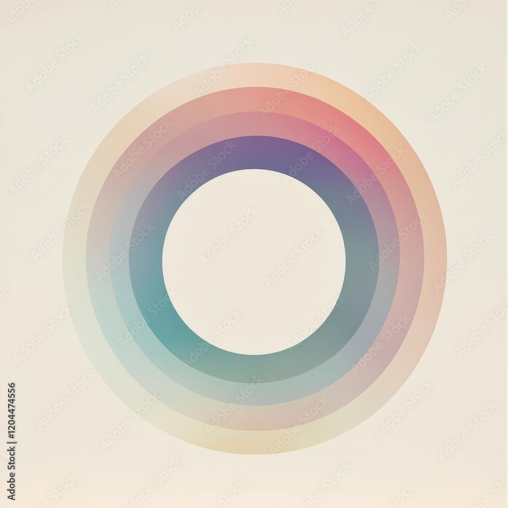 Colorful concentric circles design creating a calming visual effect in a minimalist style. Generative AI Colorful concentric circles design creating a calming visual effect in a minimalist style. Generative AI