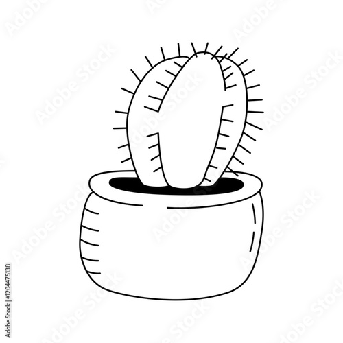 Vector illustration of a Echinopsis isolate on a white background. Doodle style