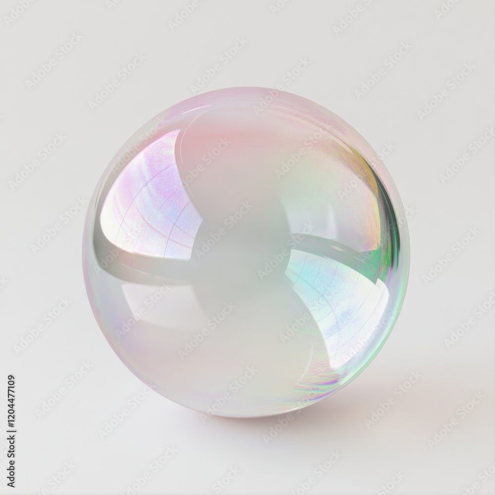 Obraz premium Iridescent bubble on white background