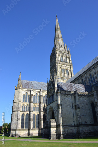 Salisbury Cathedral - Church of the Blessed Virgin Mary. An Anglican cathedral in the city of Salisbury, England, United Kingdom