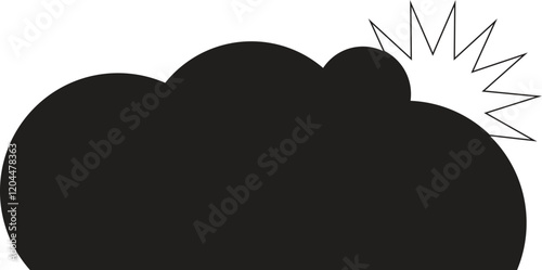 Cloud Abstract white isolated Vector illustration