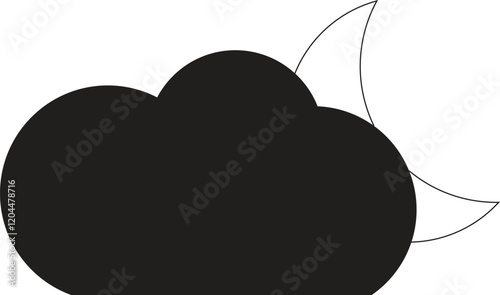 Cloud Abstract white isolated Vector illustration