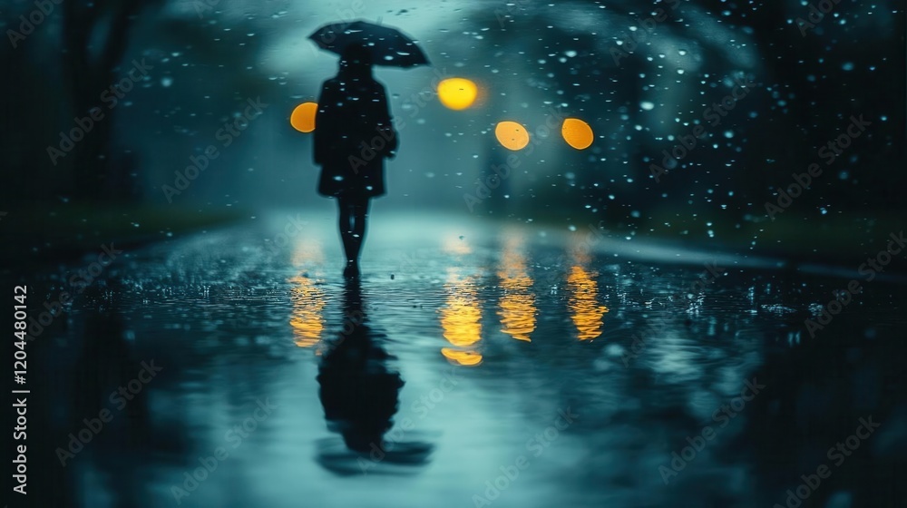 Solitary Walk in the Rain Solitary Walk in the Rain