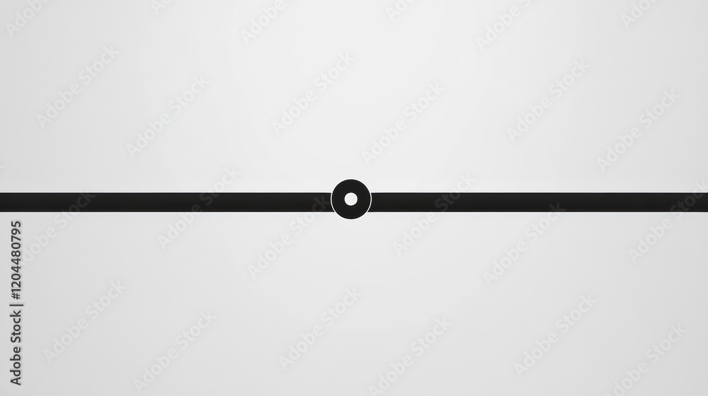 Minimalist design featuring a black line with a central circle on a white background showcasing modern aesthetic principles. Generative AI Minimalist design featuring a black line with a central circle on a white background showcasing modern aesthetic principles. Generative AI