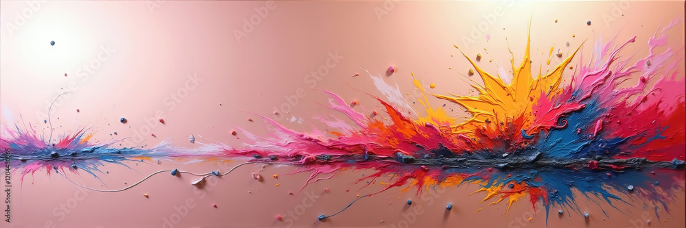 Abstract splash of bright colors on a light background, banner Abstract splash of bright colors on a light background, banner