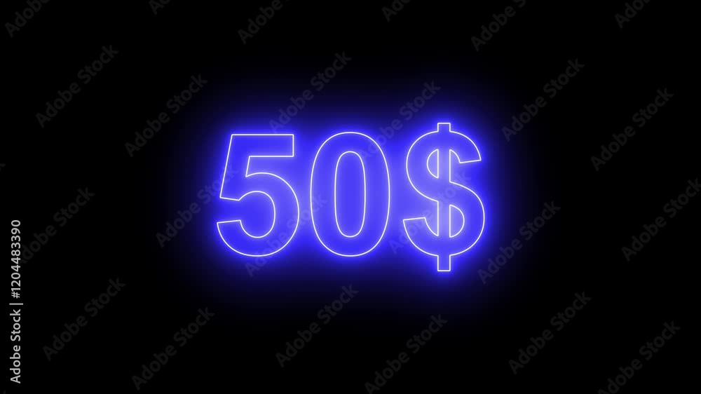 Glowing neon line Dollars Counter from 0-100$ Profit Income Benefit Counter Animation on black background. Glowing neon line Dollars Counter from 0-100$ Profit Income Benefit Counter Animation on black background.