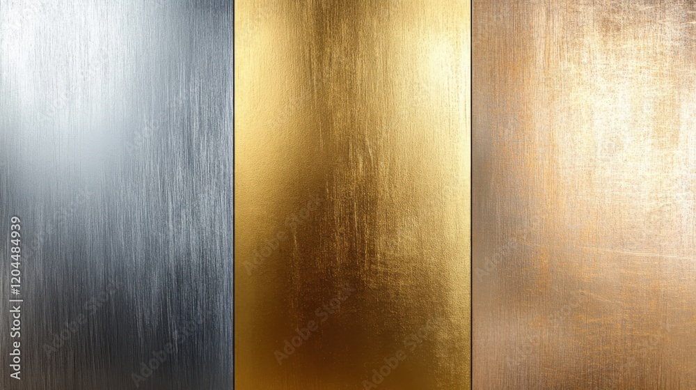 Elegant brushed metal texture triptych art Elegant brushed metal texture triptych art