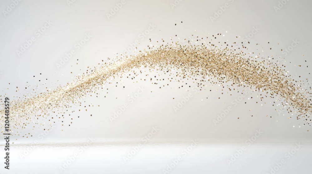 Elegant gold glitter arc on white background
