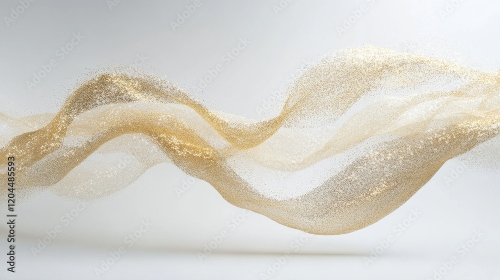 Elegant gold glitter arc on white background