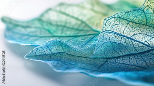 Glowing leaf close-up with intricate veins