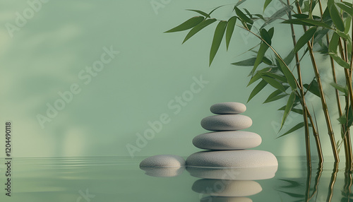 Spa still life bamboo and stones