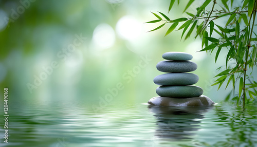 Spa still life bamboo and stones