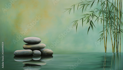 Spa still life bamboo and stones