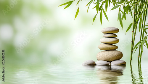 Spa still life bamboo and stones