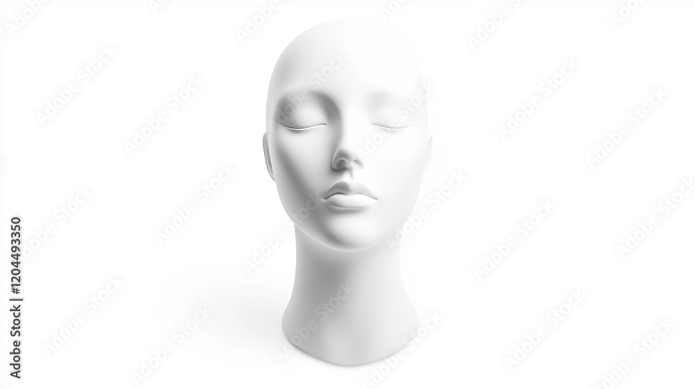 Serene White Mannequin Head: A Study in Minimalist Beauty and Tranquility Serene White Mannequin Head: A Study in Minimalist Beauty and Tranquility
