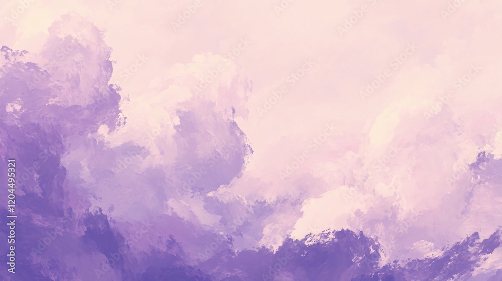 Fototapeta premium Abstract Lavender Sky Cloudscape Painting Pastel Purple Digital Art
