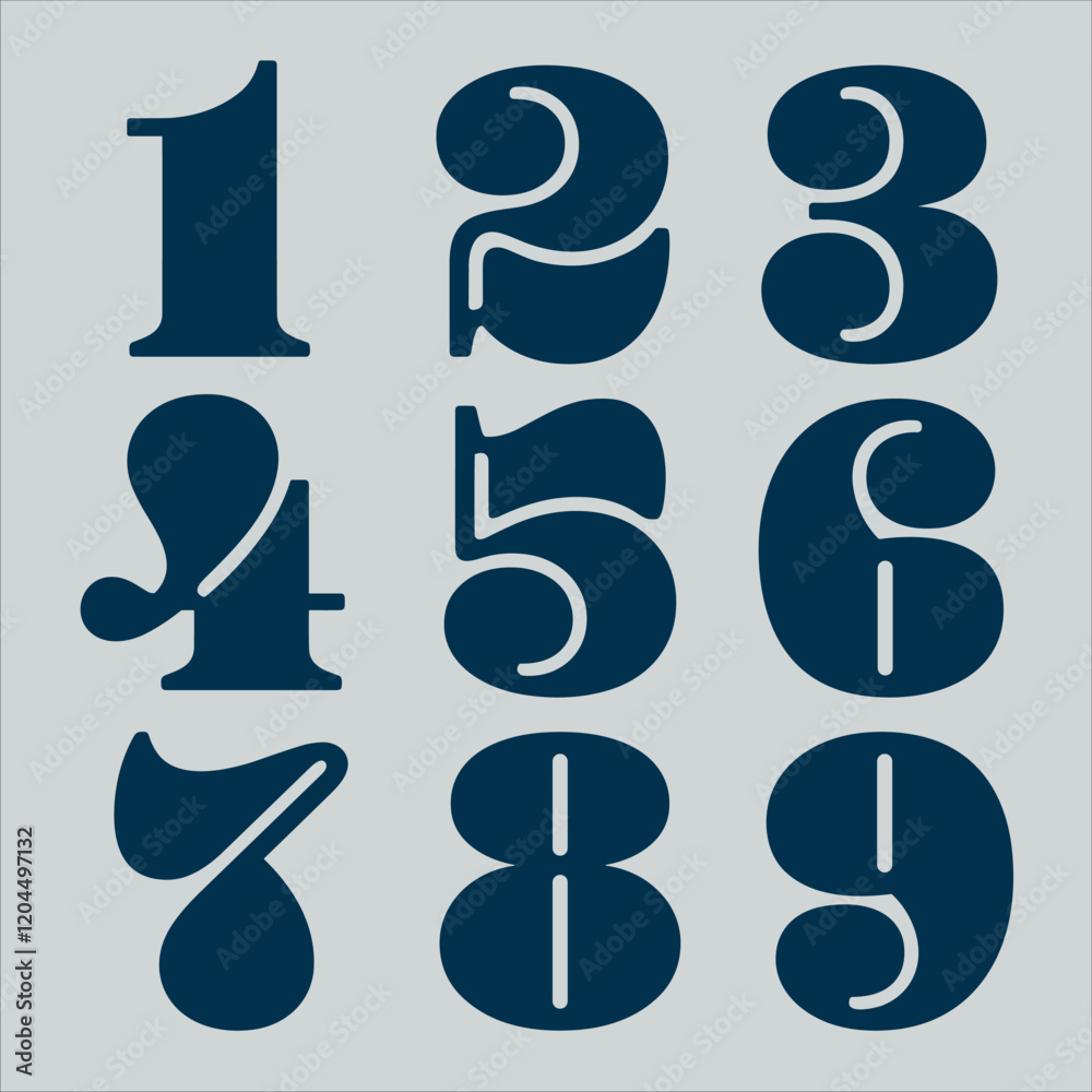 Pack of abstract numbers design art