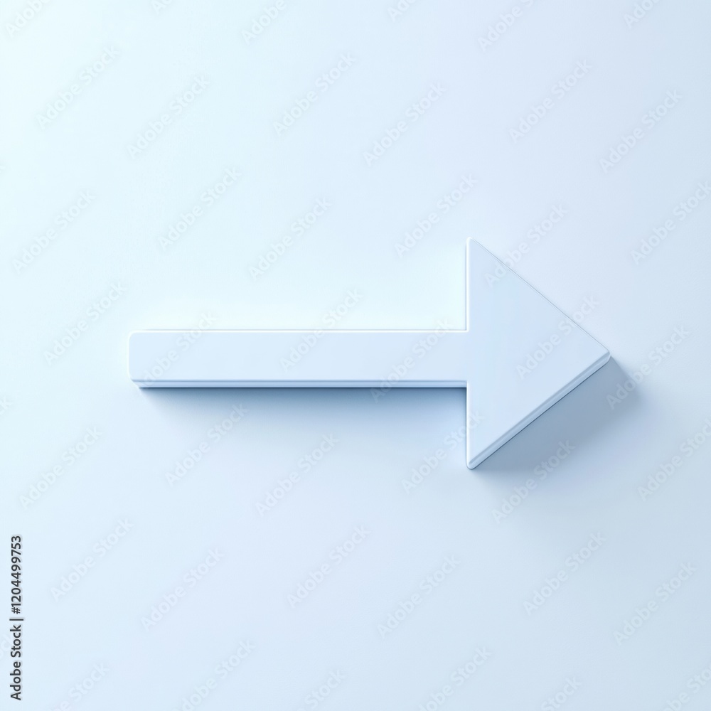 Directional arrow pointing right on a soft blue background with minimalist design. Generative AI Directional arrow pointing right on a soft blue background with minimalist design. Generative AI