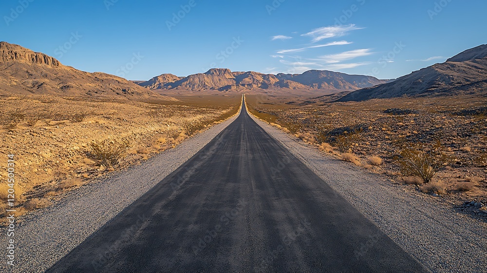 An adventure along a vacant asphalt road in the heart of the desert. An adventure along a vacant asphalt road in the heart of the desert.