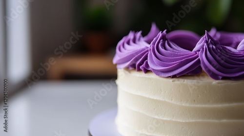 Delicious Lavender-Frosted Cake: A Delightful Culinary Creation photo