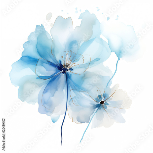 Abstract flower, delicate botanical floral background. Generative AI.
