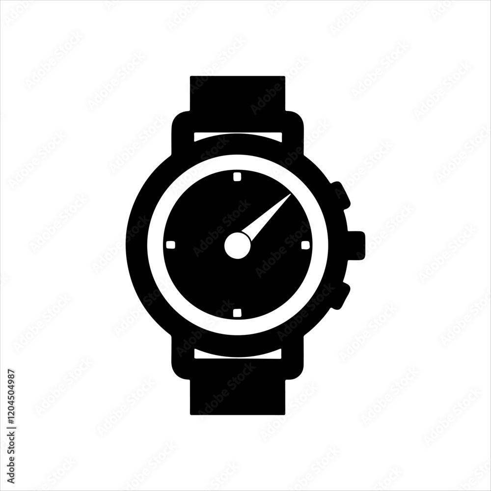 Best hand watch Silhouette Vector illustration Best hand watch Silhouette Vector illustration