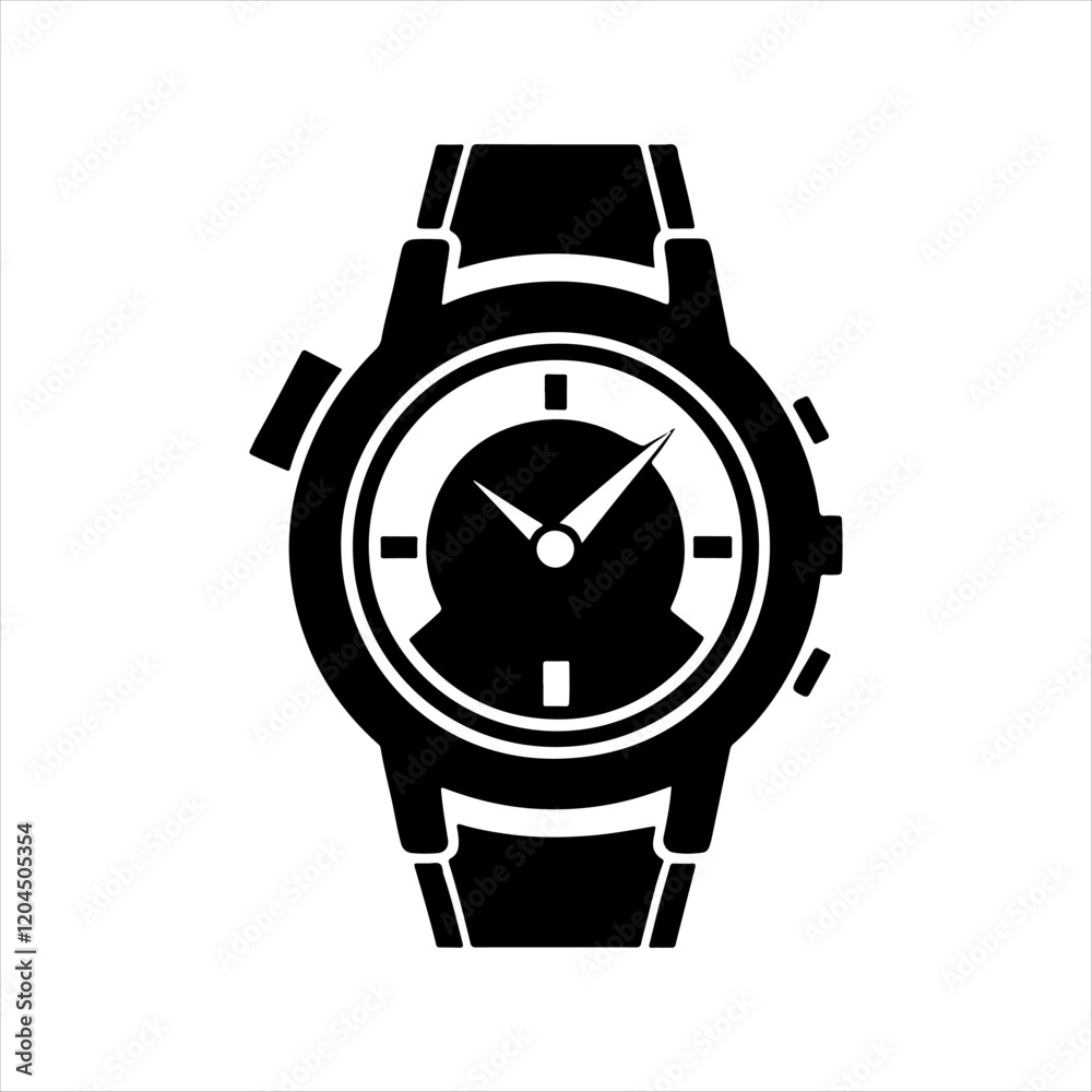 Best hand watch Silhouette Vector illustration Best hand watch Silhouette Vector illustration