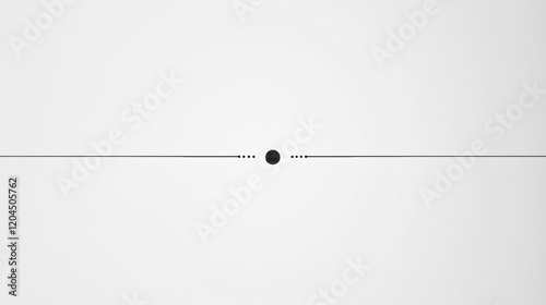 Minimalist design featuring a central black dot and intersecting lines in a bright background showcasing modern art style. Generative AI photo